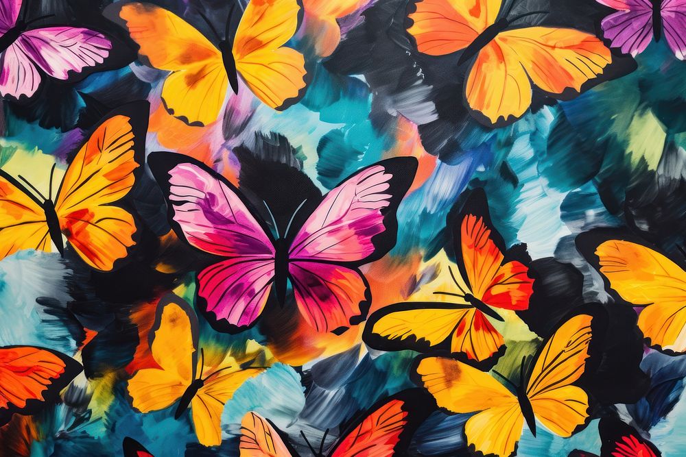 Butterlies backgrounds painting art. AI generated Image by rawpixel.