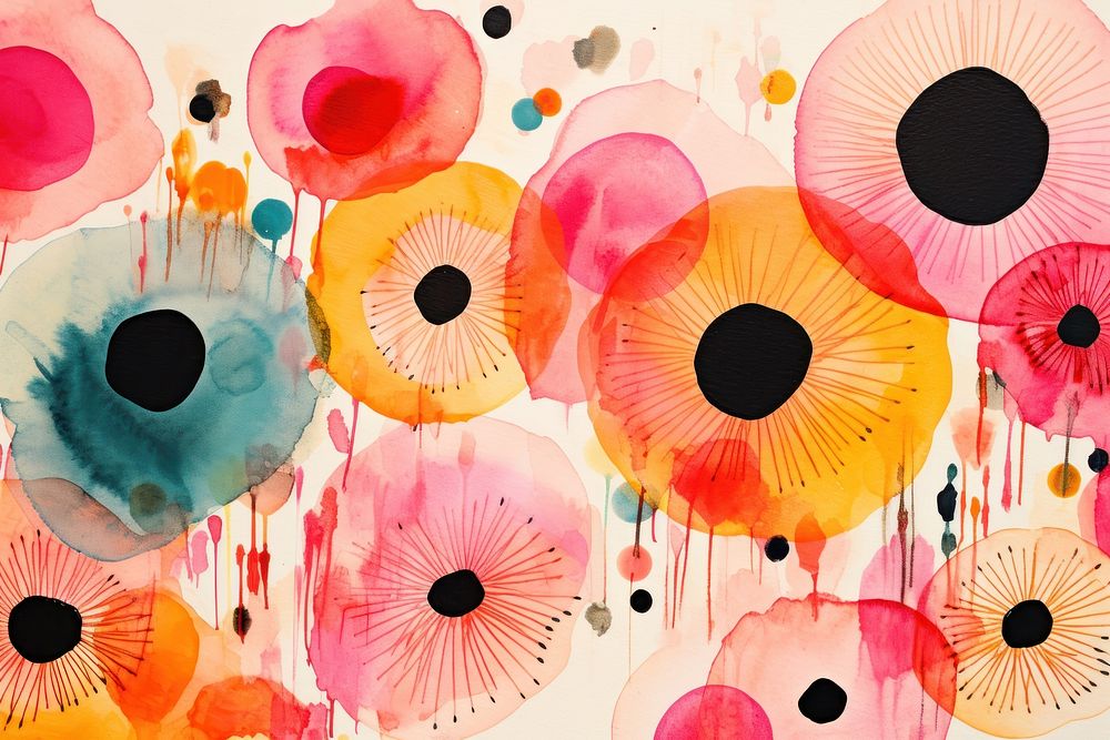 Flower circles backgrounds abstract painting. AI generated Image by rawpixel.