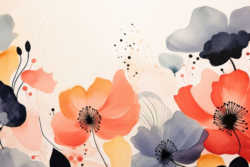 Flowers backgrounds abstract painting. AI generated Image by rawpixel.