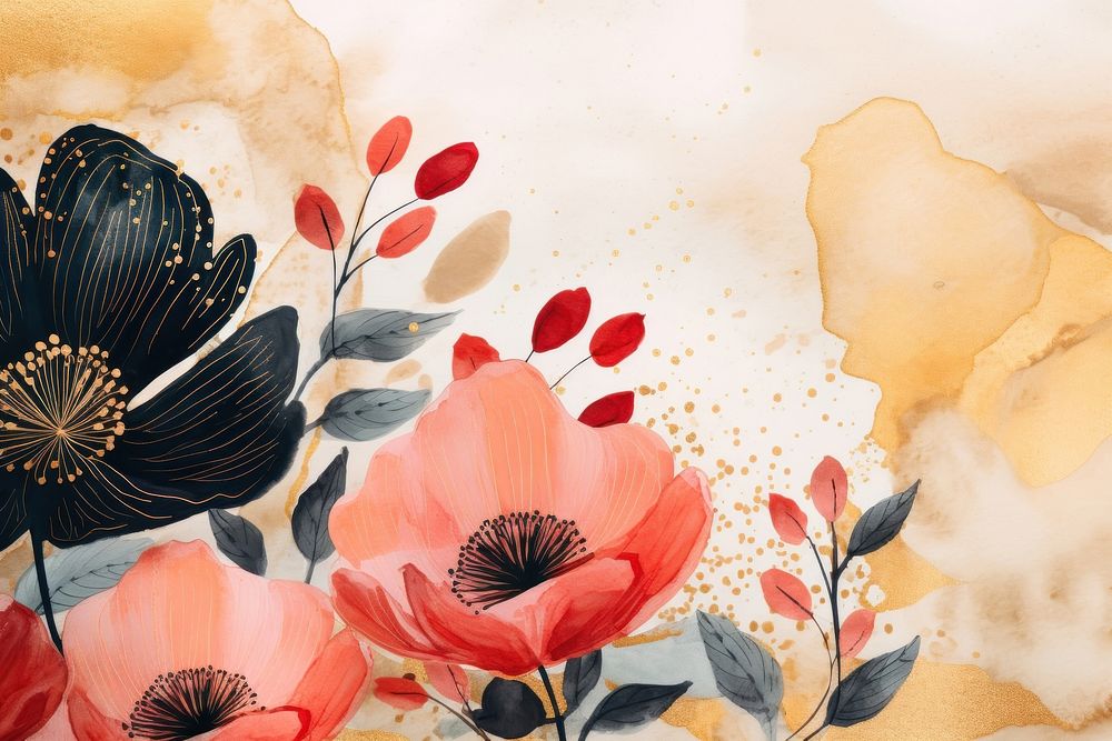 Flowers backgrounds painting pattern. AI generated Image by rawpixel.