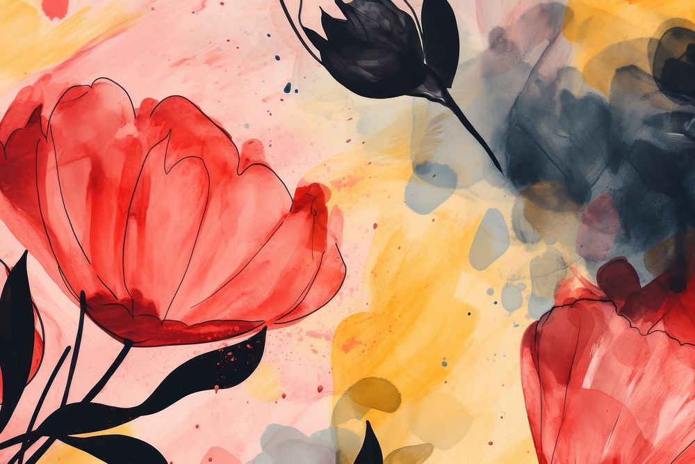 Flowers backgrounds abstract painting. AI generated Image by rawpixel.