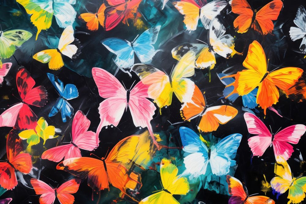 Backgrounds butterfly abstract painting. AI generated Image by rawpixel.