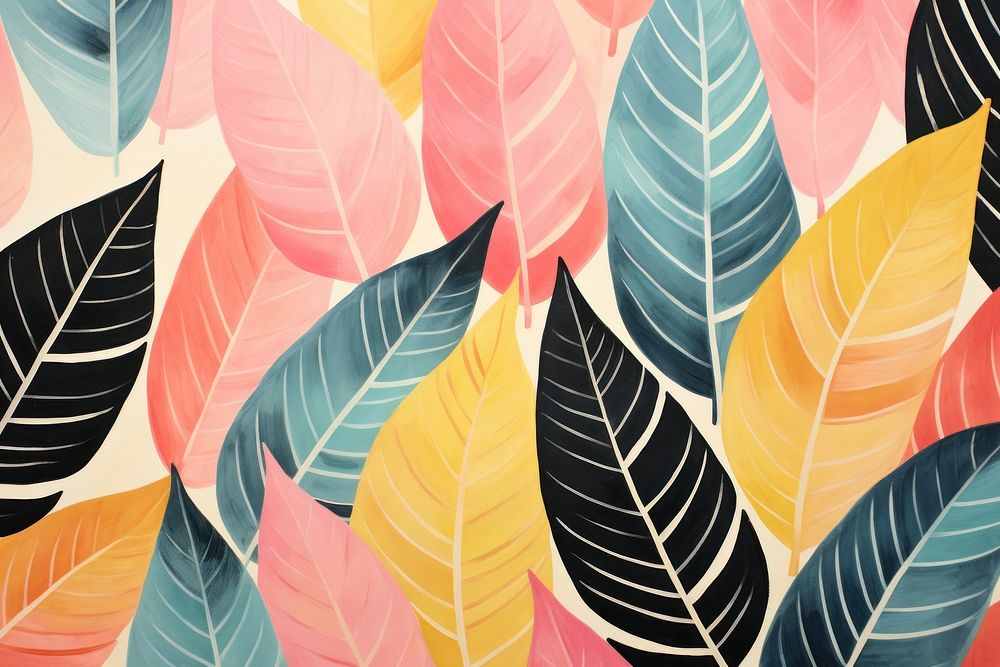 Memphis leaves backgrounds abstract pattern. AI generated Image by rawpixel.