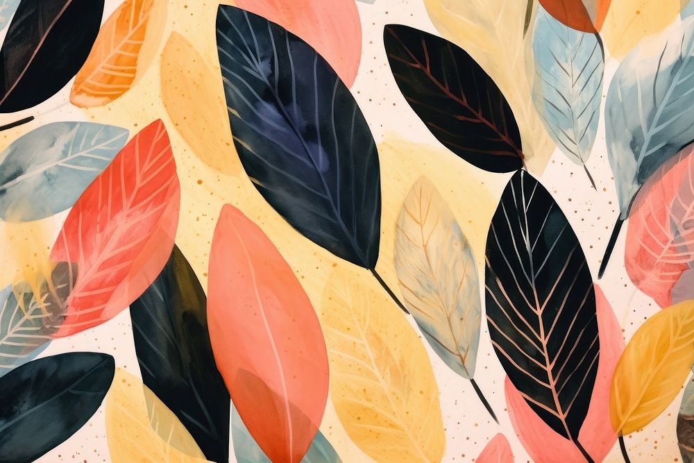 Memphis leaves backgrounds abstract painting. AI generated Image by rawpixel.