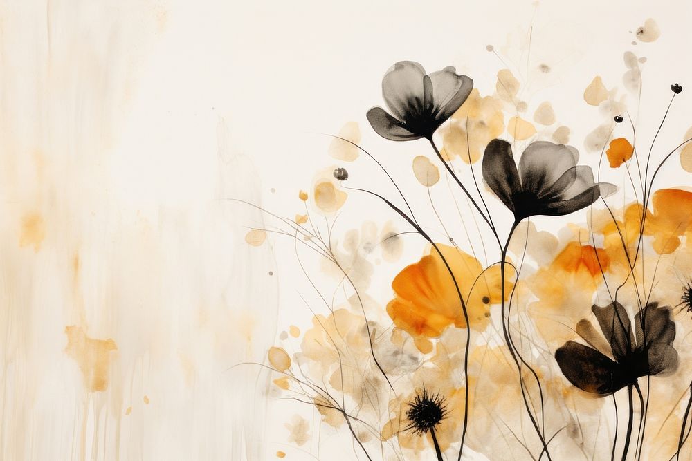 Minimal flowers backgrounds abstract painting. AI generated Image by rawpixel.