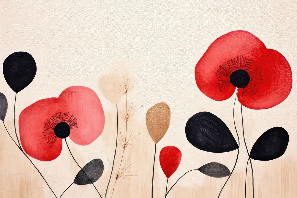 Minimal flowers backgrounds painting plant. AI generated Image by rawpixel.