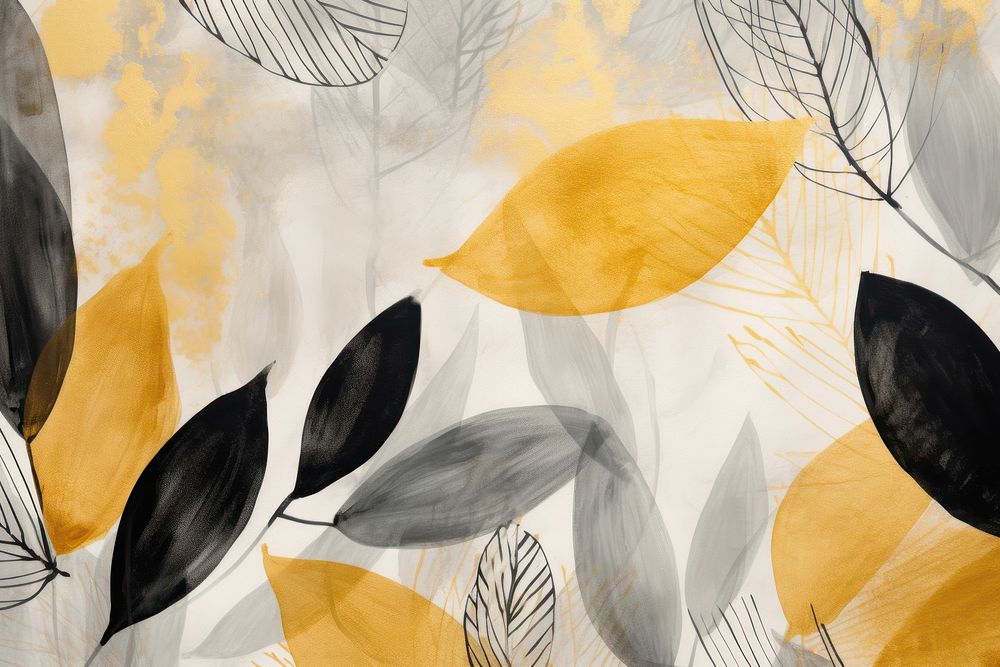 Minimal leaves backgrounds abstract painting. AI generated Image by rawpixel.