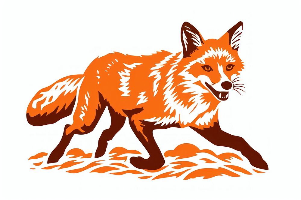 Running fox animal mammal carnivora. AI generated Image by rawpixel.