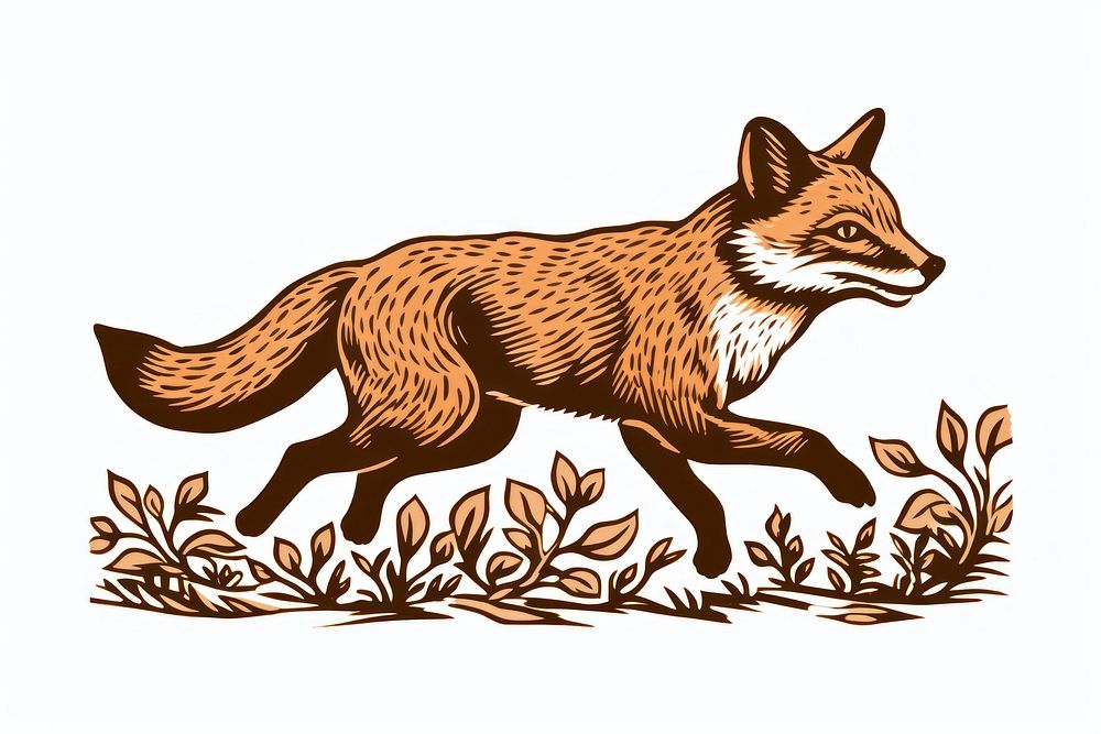 Running fox wildlife animal mammal. AI generated Image by rawpixel.