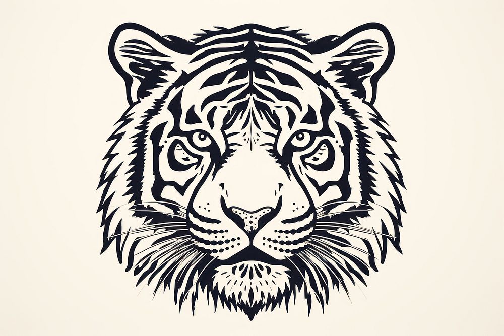 Tiger wildlife drawing animal. AI generated Image by rawpixel.