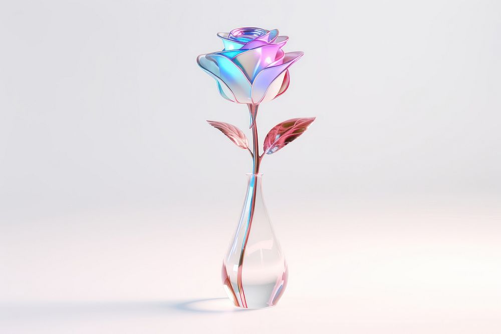 Bloom rosebud vase white background centrepiece. AI generated Image by rawpixel.