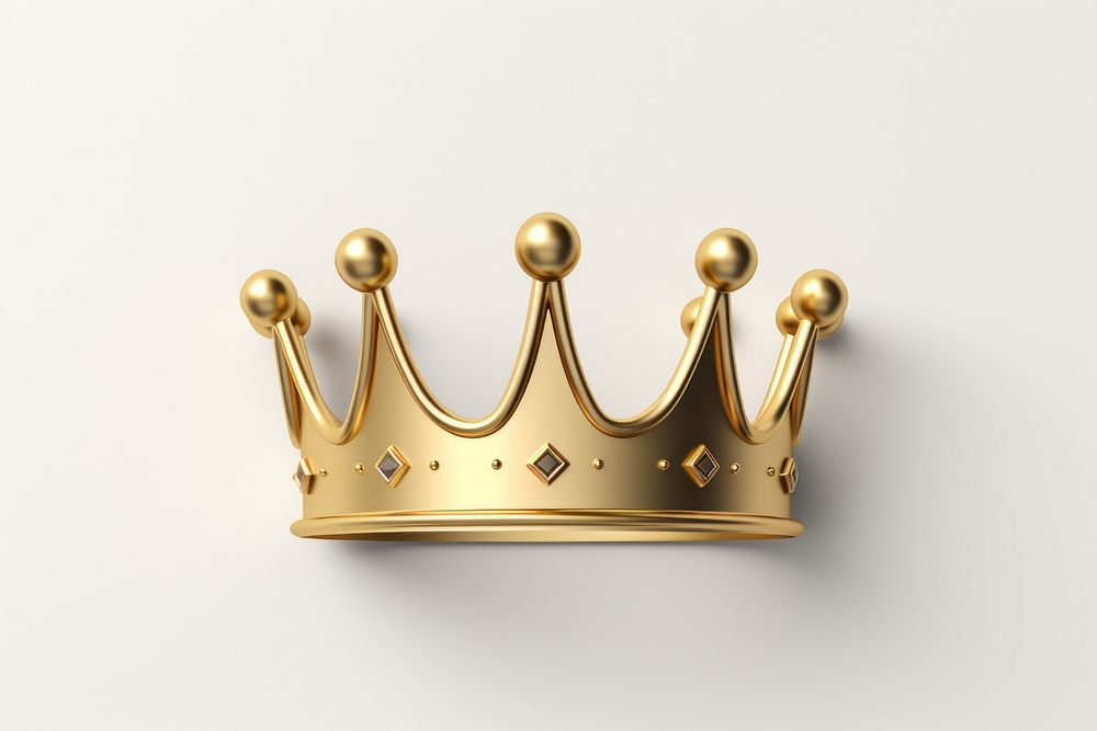 Crown jewelry gold white background. AI generated Image by rawpixel.