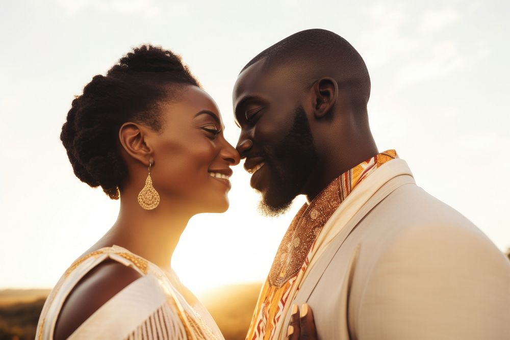 American African wedding jewelry adult sky. AI generated Image by rawpixel.