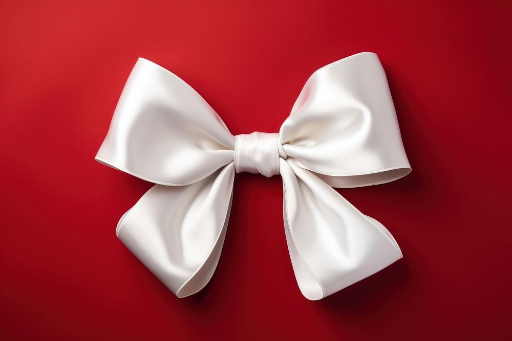 White bow gift red red background. AI generated Image by rawpixel.