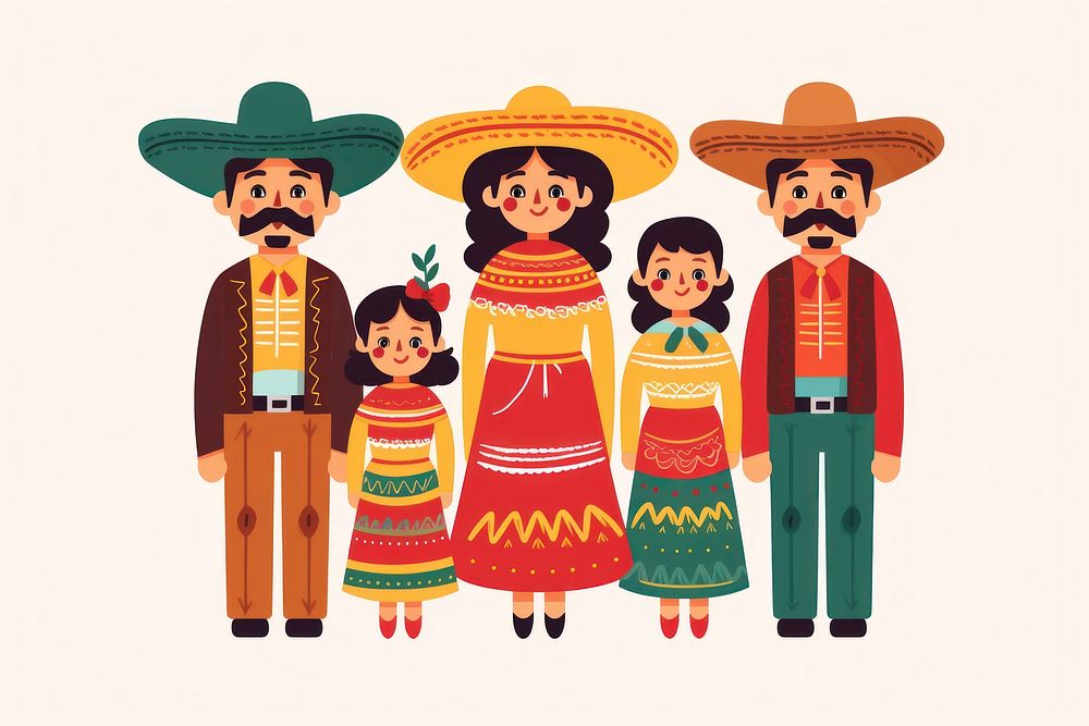 Family sombrero togetherness celebration. AI generated Image by rawpixel.
