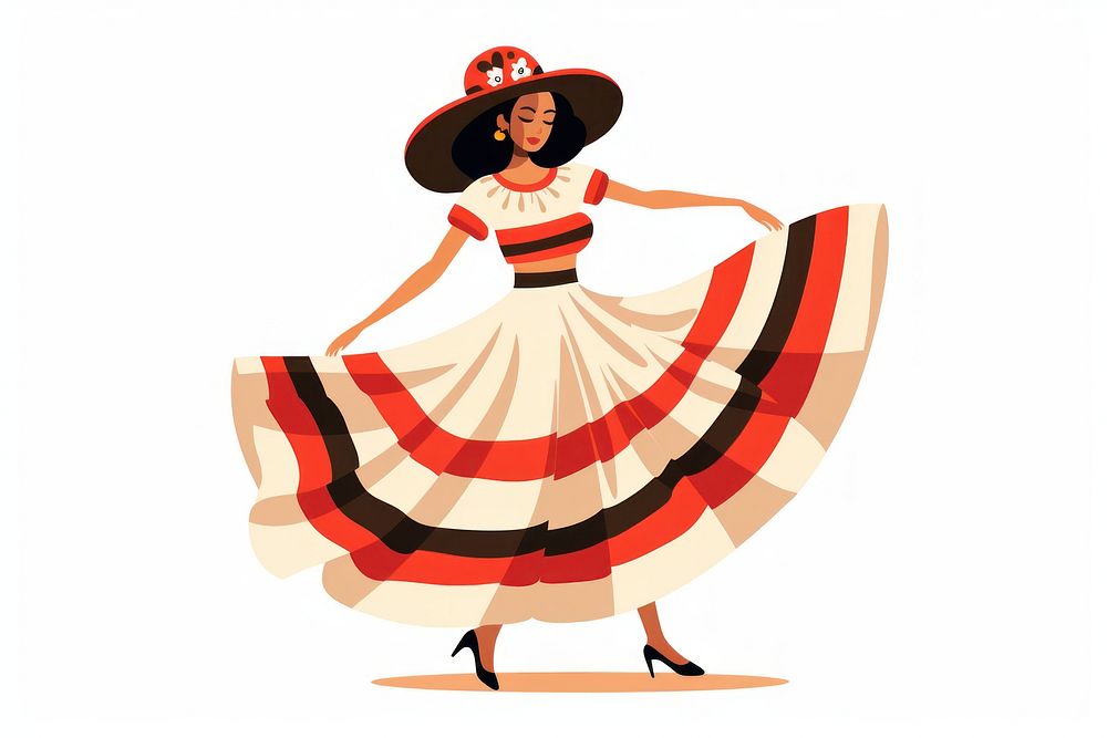 Lady dancing sombrero performance. AI generated Image by rawpixel.