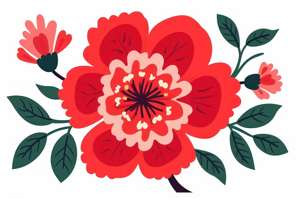 Peony graphics pattern flower. AI generated Image by rawpixel.