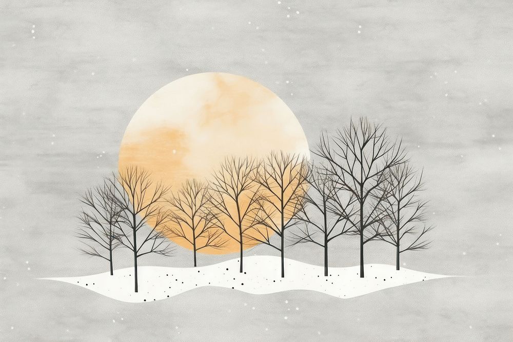 PNG Winter outdoors drawing nature. AI generated Image by rawpixel.