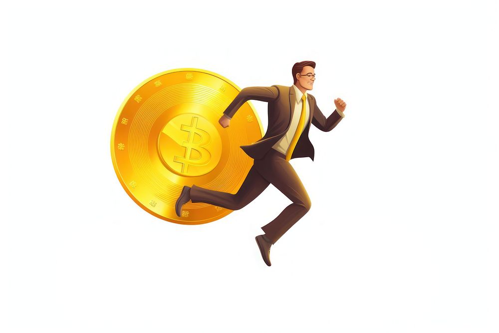 Adult gold coin white background. AI generated Image by rawpixel.