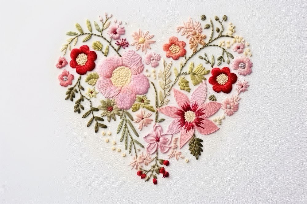 Embroidery art pattern flower. AI generated Image by rawpixel.