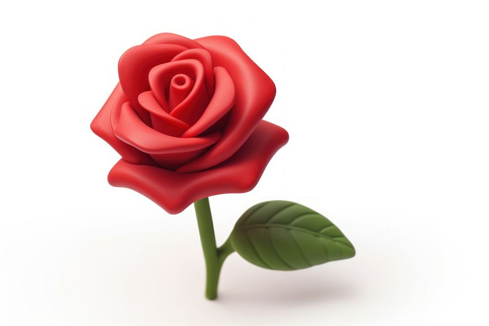 Bloom red rose flower plant white background. AI generated Image by rawpixel.