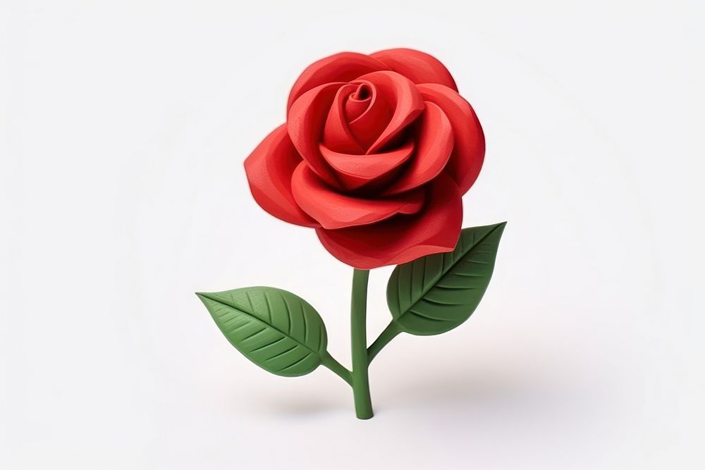 Bloom red rosebud flower plant white background. AI generated Image by rawpixel.