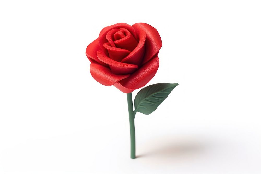 First Red Rose Bloom rose flower plant. AI generated Image by rawpixel.