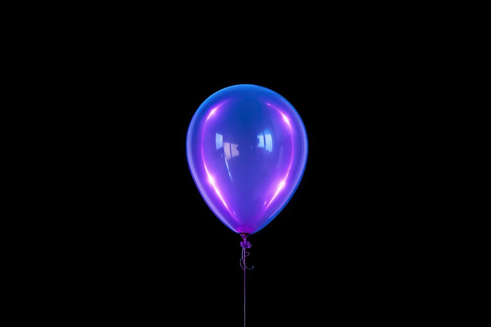 Balloon purple night illuminated. AI generated Image by rawpixel.