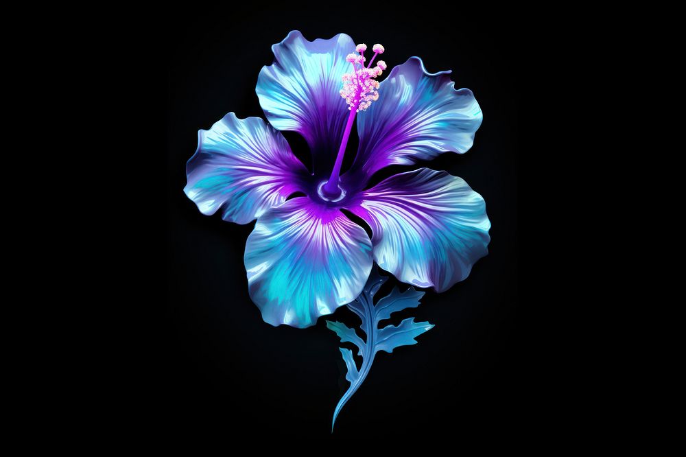 Hibiscus flower purple petal. AI generated Image by rawpixel.
