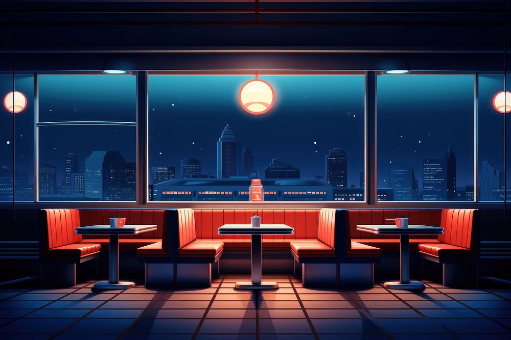 Retro diner building architecture restaurant. AI generated Image by rawpixel.