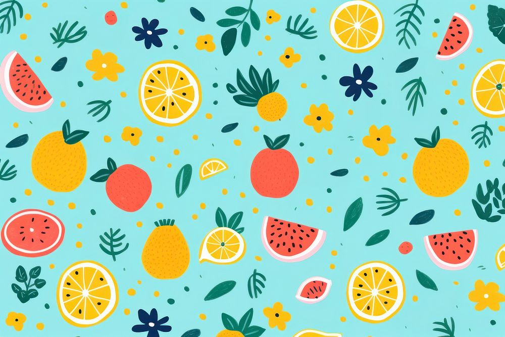 Summer pattern backgrounds fruit. AI generated Image by rawpixel.