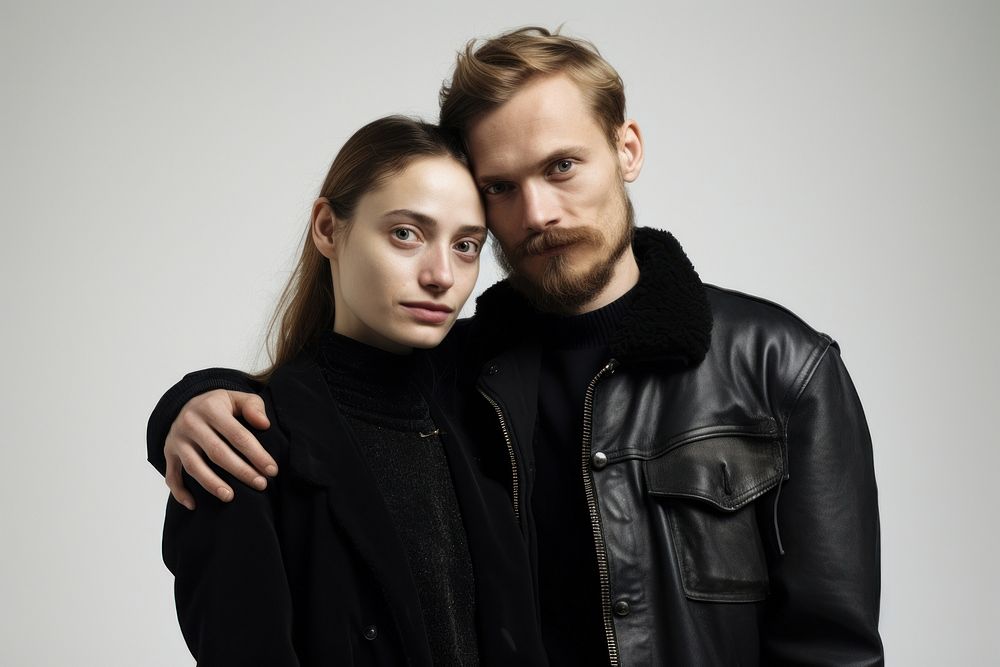 Couple portrait jacket adult. AI generated Image by rawpixel.