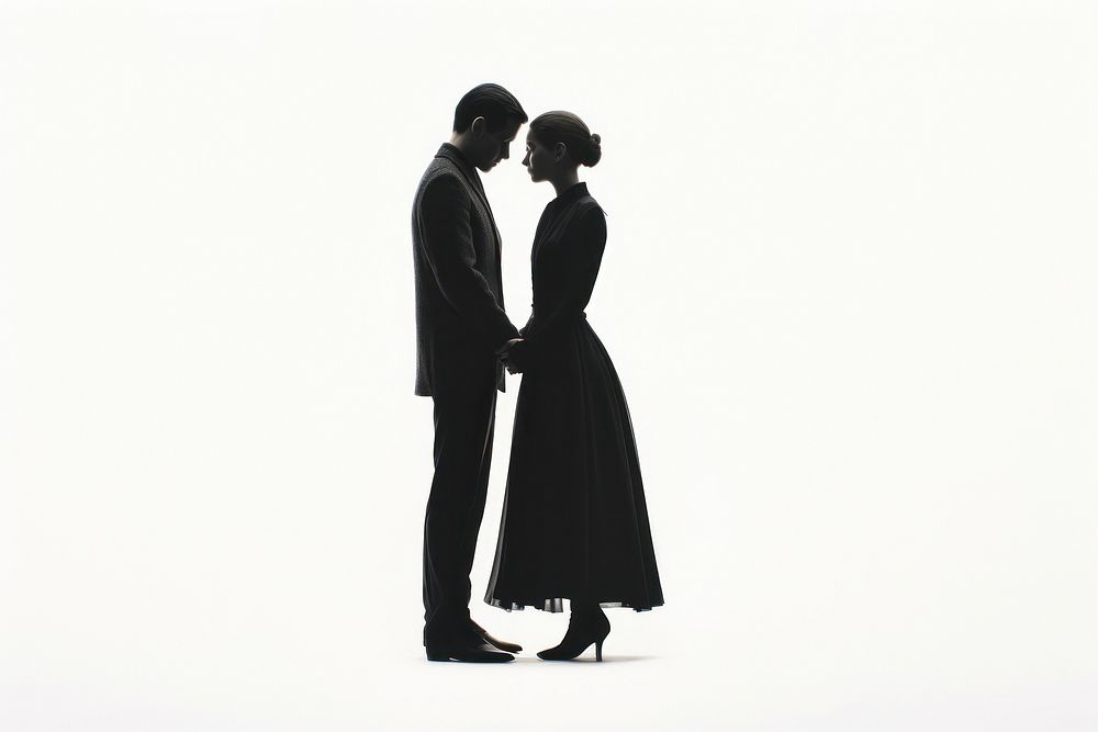 Couple silhouette adult white background. AI generated Image by rawpixel.