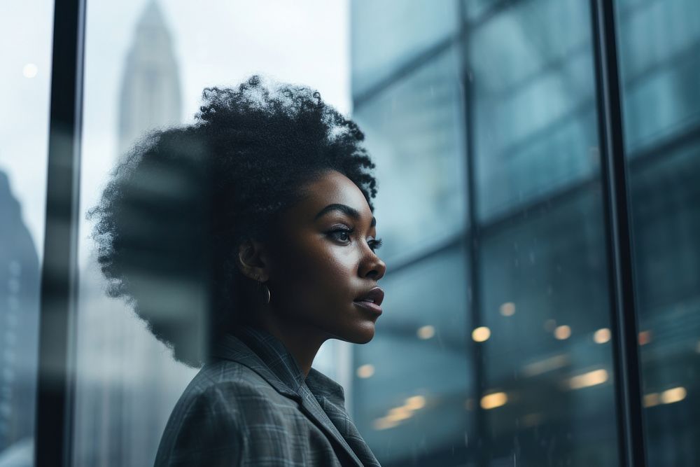 Black woman portrait building looking. AI generated Image by rawpixel.