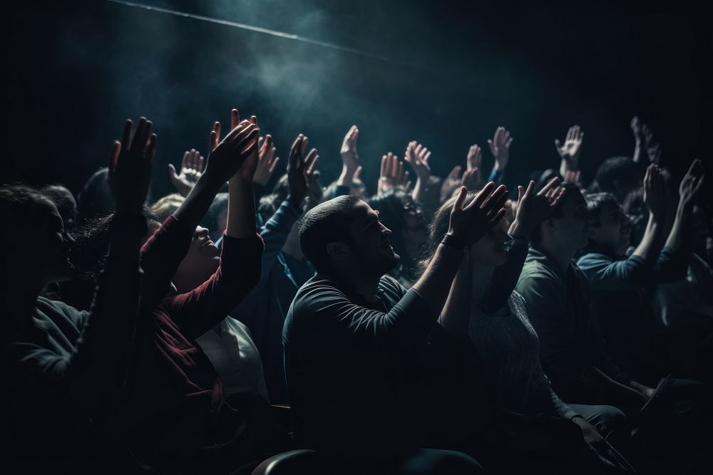 People clapping hands adult entertainment illuminated. AI generated Image by rawpixel.
