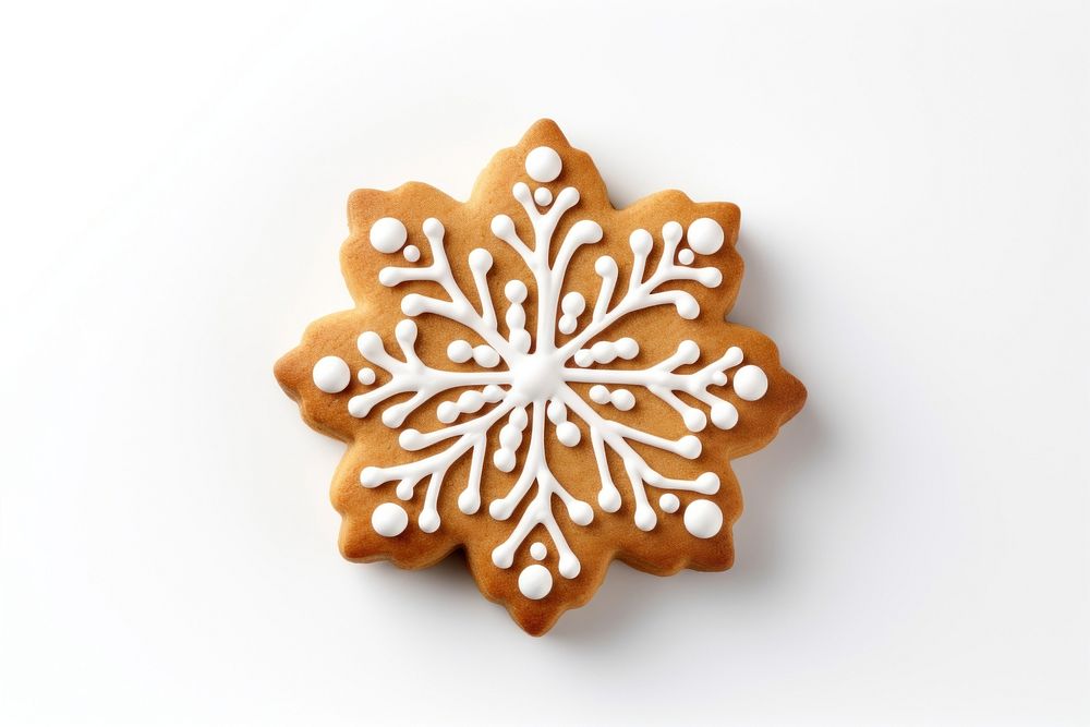 Snowflake cookie gingerbread dessert icing. AI generated Image by rawpixel.