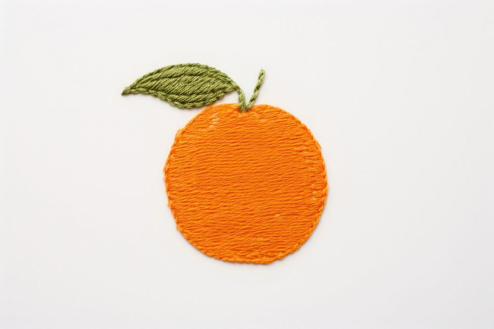 Embroidery orange fruit plant. AI generated Image by rawpixel.