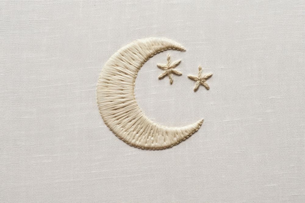 Embroidery pattern moon calligraphy. 