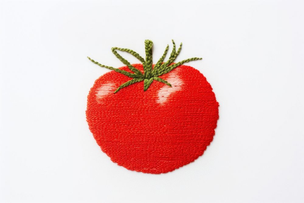 Tomato embroidery vegetable fruit. AI generated Image by rawpixel.