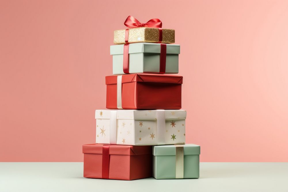 Christmas presents gift box red. AI generated Image by rawpixel.