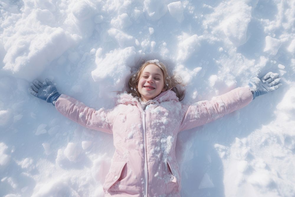 Snow angels nature portrait outdoors. AI generated Image by rawpixel.