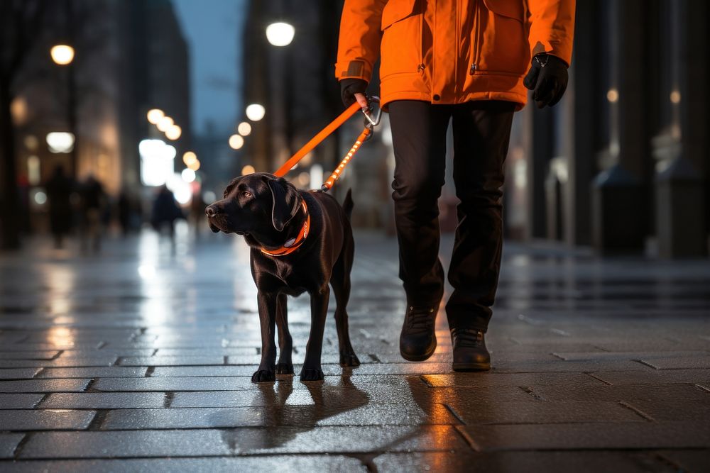 Guide dog wearing mammal animal person. AI generated Image by rawpixel.