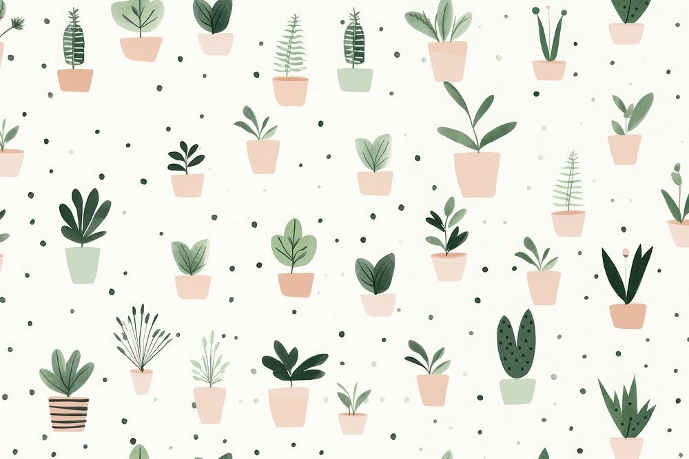 Plant pattern backgrounds flowerpot. AI generated Image by rawpixel.