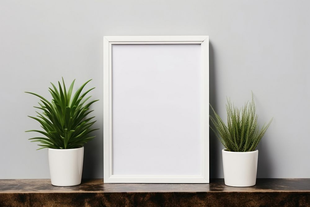 Plant frame green white. AI generated Image by rawpixel.