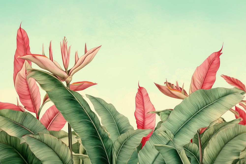 Banana leaf flower plant backgrounds. AI generated Image by rawpixel.