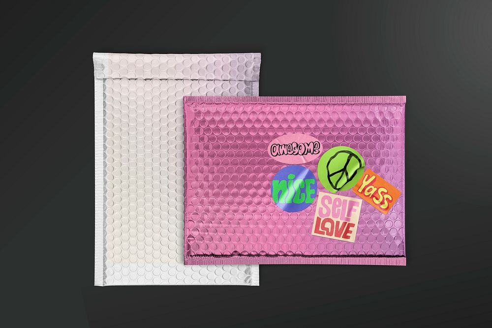 Bubble mailer mockup, packaging psd