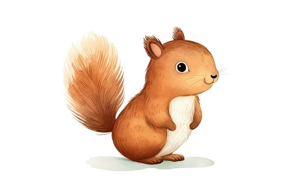 Squirrel cartoon rodent mammal. AI generated Image by rawpixel.