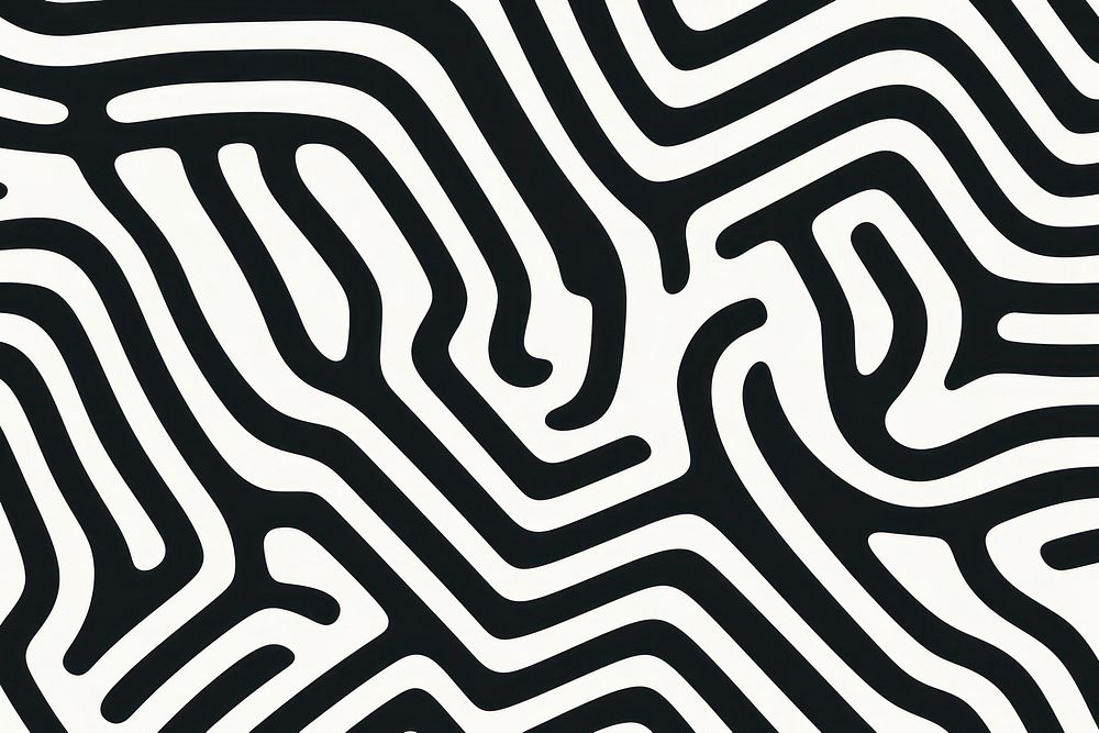 Line doodle seamless pattern labyrinth shape maze. AI generated Image by rawpixel.