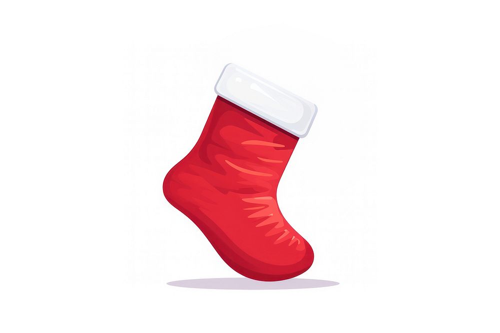 Santa sock white background christmas footwear. AI generated Image by rawpixel.