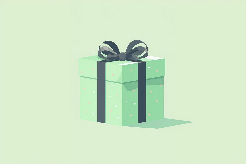 Green patern present box gift celebration anniversary. AI generated Image by rawpixel.